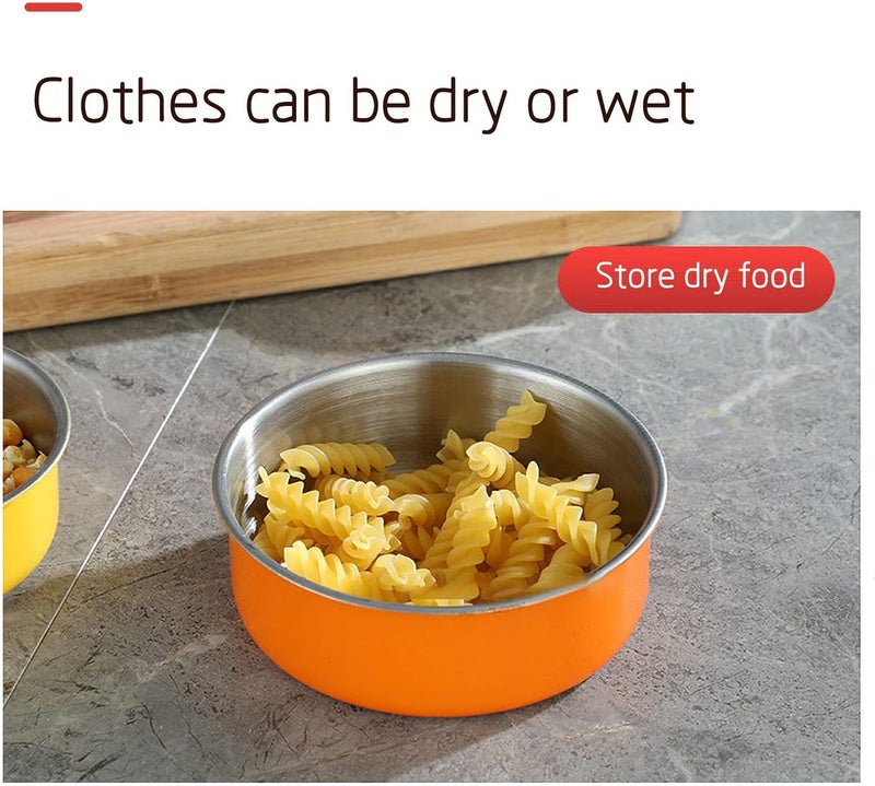 comfrt Mixing Bowls with Set Lids - 5PCS Nesting Mixing Bowls for Kitchen Storage - Silver Stainless Steel Mixing Bowl Set - Mixing Bowl for Cooking Food, Baking, Breading, Salad or Meal - Image 4