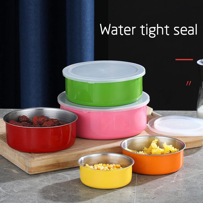 comfrt Mixing Bowls with Set Lids - 5PCS Nesting Mixing Bowls for Kitchen Storage - Silver Stainless Steel Mixing Bowl Set - Mixing Bowl for Cooking Food, Baking, Breading, Salad or Meal - Image 2