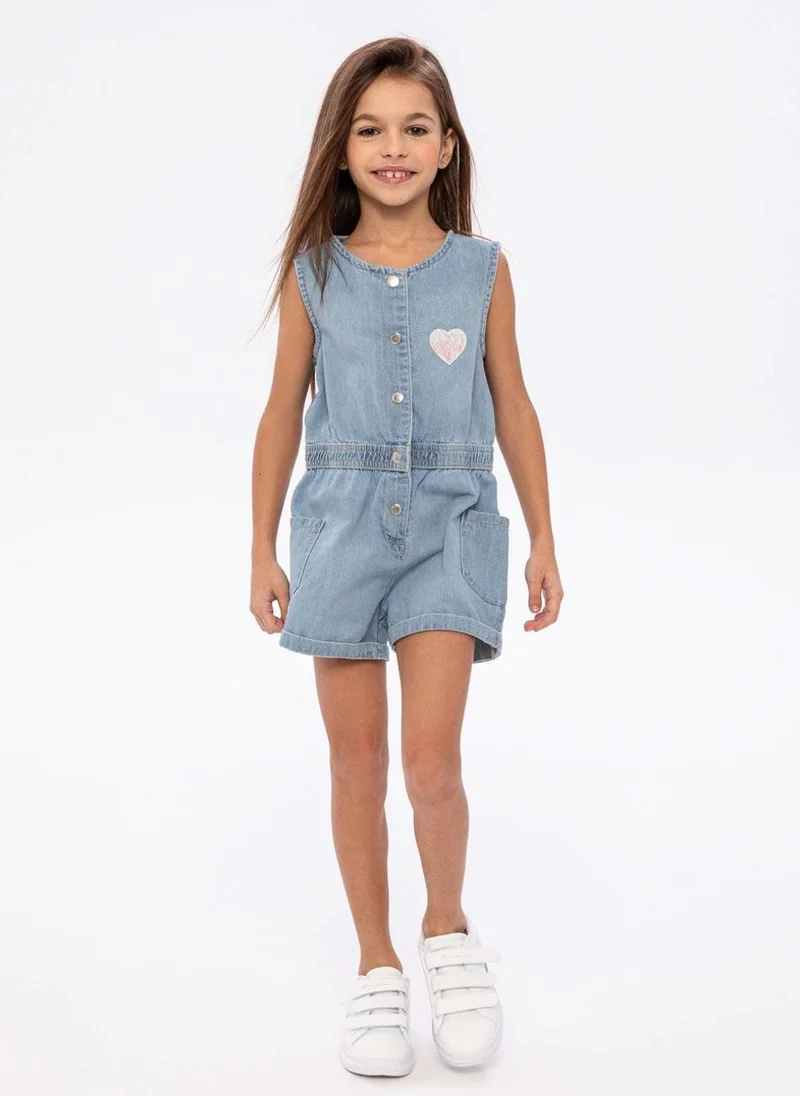 MINOTI Kids Girls Denim Playsuit