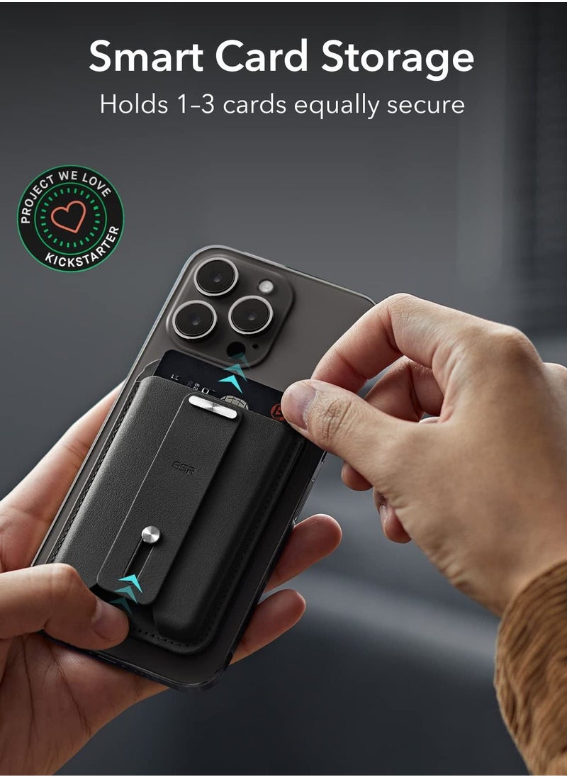 اي اس ار - MagSafe محفظة iPhone حامل المحفظة مغناطيسي أسود بالكامل - Image 1