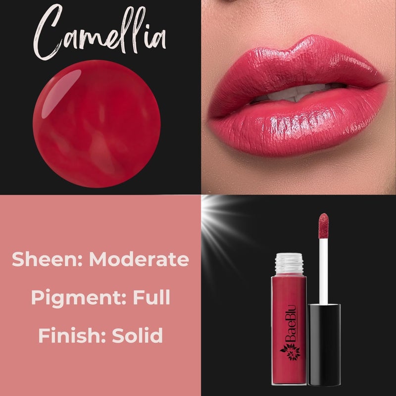 BaeBlu Organic Vegan Lip Gloss, 100% Natural Non-Toxic Moisturizing Ingredients, Camellia - Image 2