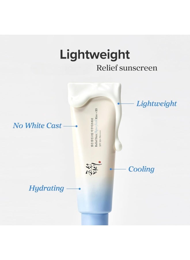 كريم واقي شمس مائي ريليف صن أكوا فريش (الأرز + فيتامين ب5) (SPF50+ PA++++) - Image 5