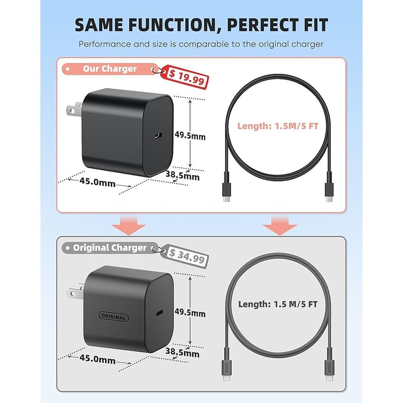 KOVA Switch 2 Charger - 60w AC Power Adapter for Nintendo 2/1 with 5FT Long Cable, Support 4K TV Dock, PD 3.0 Fast Charging Supply 20V/3A for Nintendo Switch Chargers【Replacement for OEM Switch2/1 Charger】 - Image 3