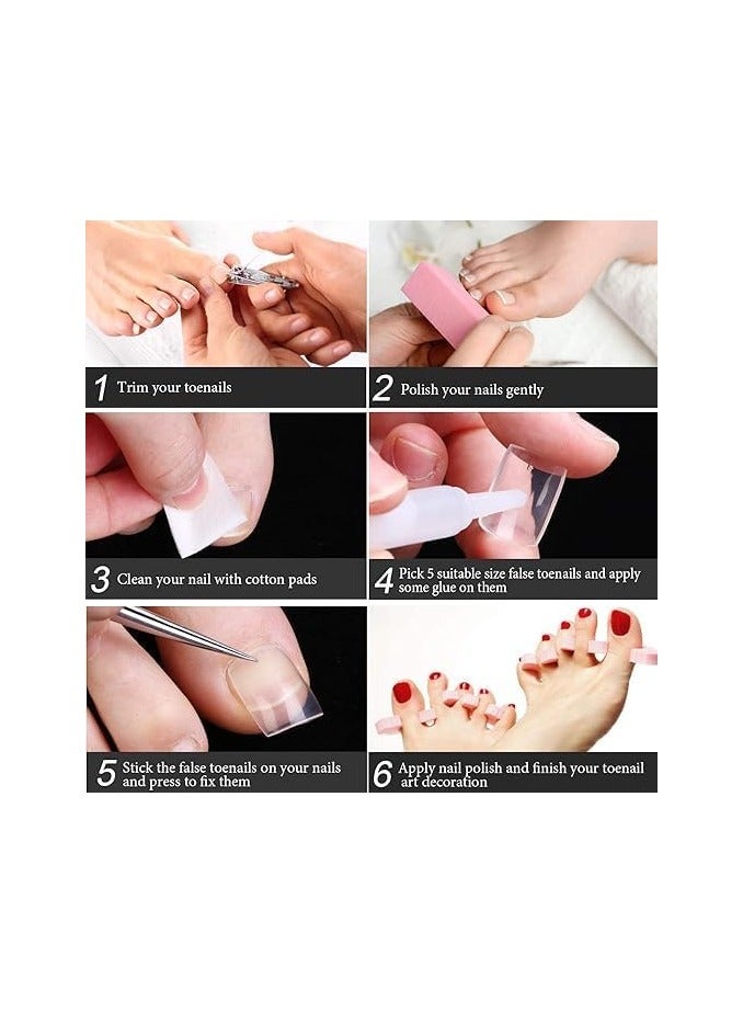 أوريتي 100 قطعة من طرف الأظافر مجموعة شفافة - Image 2