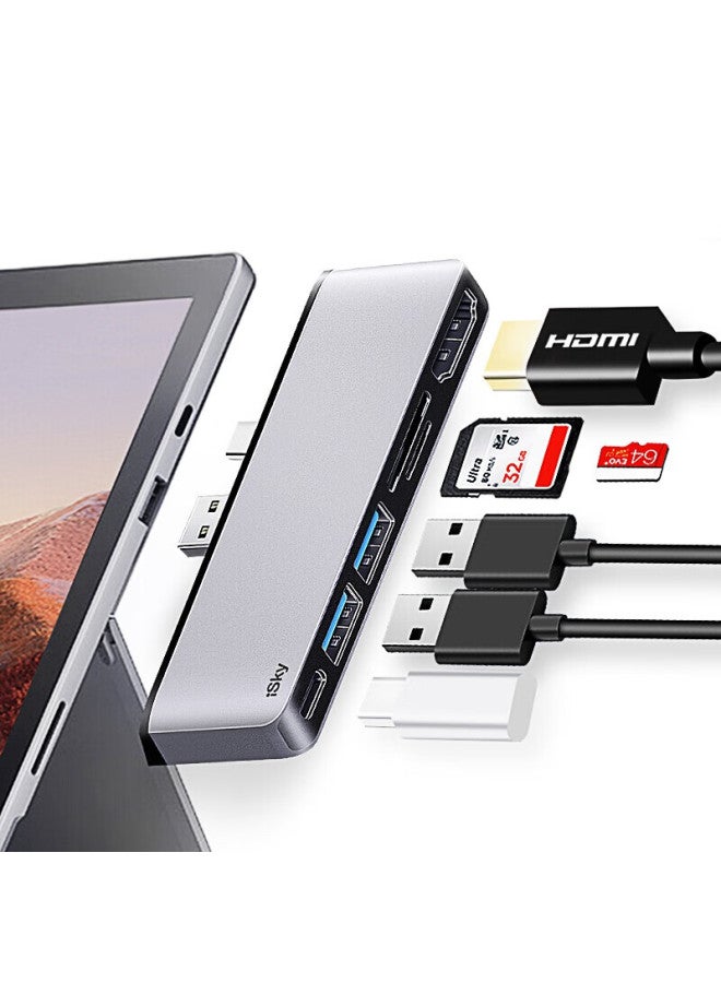 Isky Microsoft Surface Pro 7 Expansion Dock, Usb-c Converter, Usb High-speed Transmission Adapter, Hdmi Video Projection Screen Mirroring Converter Cable, Tablet Laptop Six-in Two-out - Image 2
