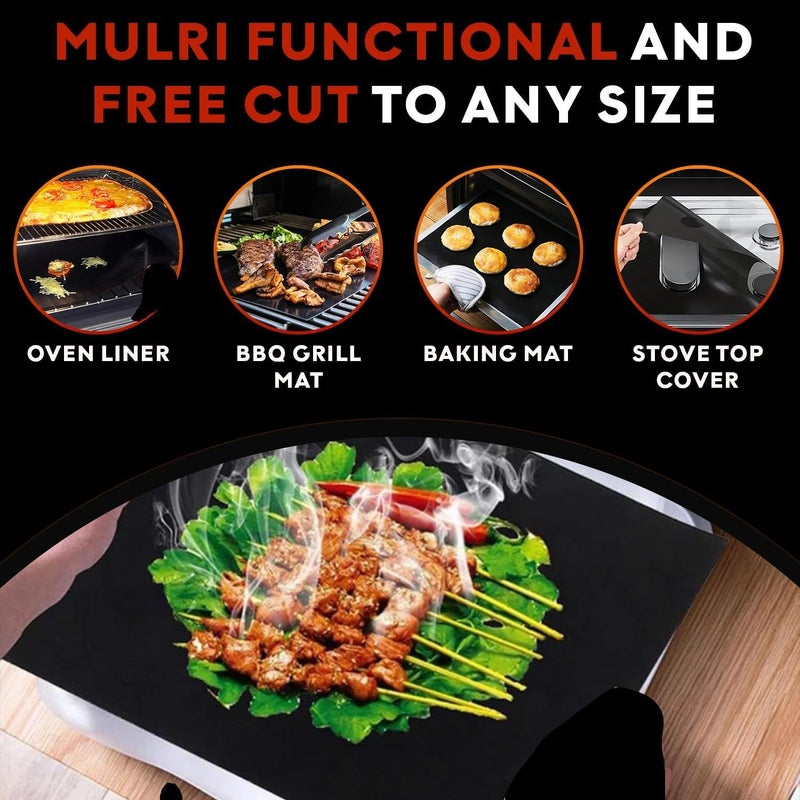 Grill Magic 3 Pack Non-Stick Heavy Duty Oven Liners Set for Bottom of Electric Oven by - Thick, Heat Resistant Fiberglass Mat - Easy to Clean, Reduce Spills, Stuck Foods & Clean Up - BPA Free - Image 2