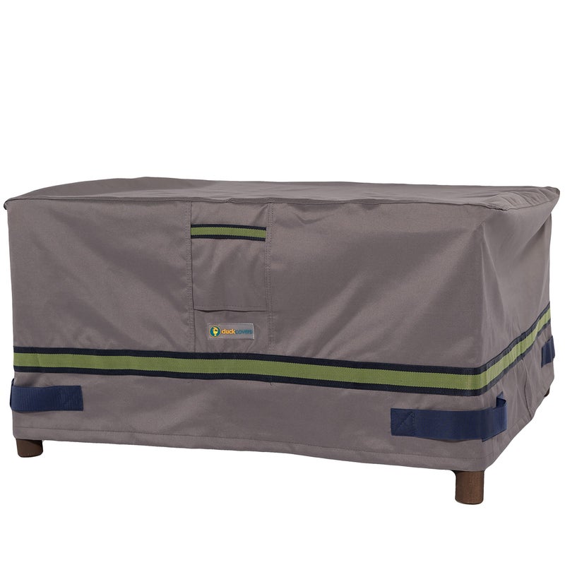 Duck Covers Soteria Waterproof 40 Inch Rectangular Patio OttomanSide Table Cover Outdoor Ottoman Cover