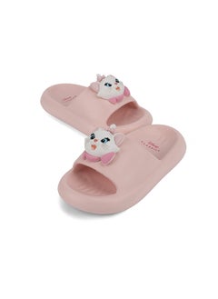UrbanHaul UrbanHaul Girls Disney Marie Print Slip on Sliders For Kids Suitable for Daily Use :- Pink  - Image 2
