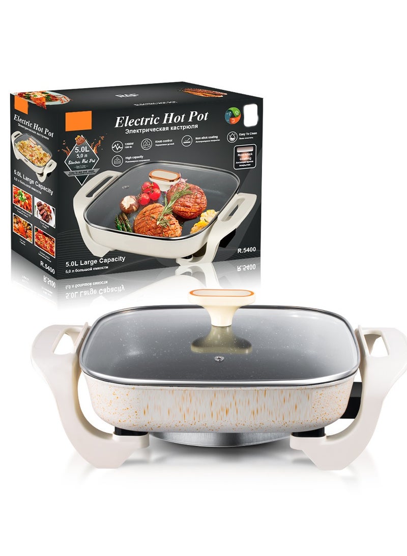 5L Hot Pot with Nonstick Coating | Electric Skillet Multi-Cooker | Household Cooking Pot for Stews, Stir-Fries, and More  - Image 2