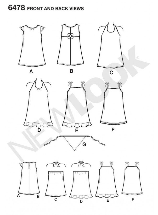 New Look Sewing Pattern 6478 Child Dresses, Size A (3-4-5-6-7-8) - Image 2