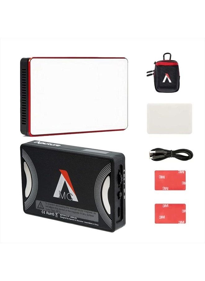 Aputure Amaran MC RGBWW Mini On Camera Video Light,3200K-6500K,CRI/TLCI 96+,HSI Mode,Support Magnetic Attraction and App with USB-C PD and Wireless Charging  - Image 1