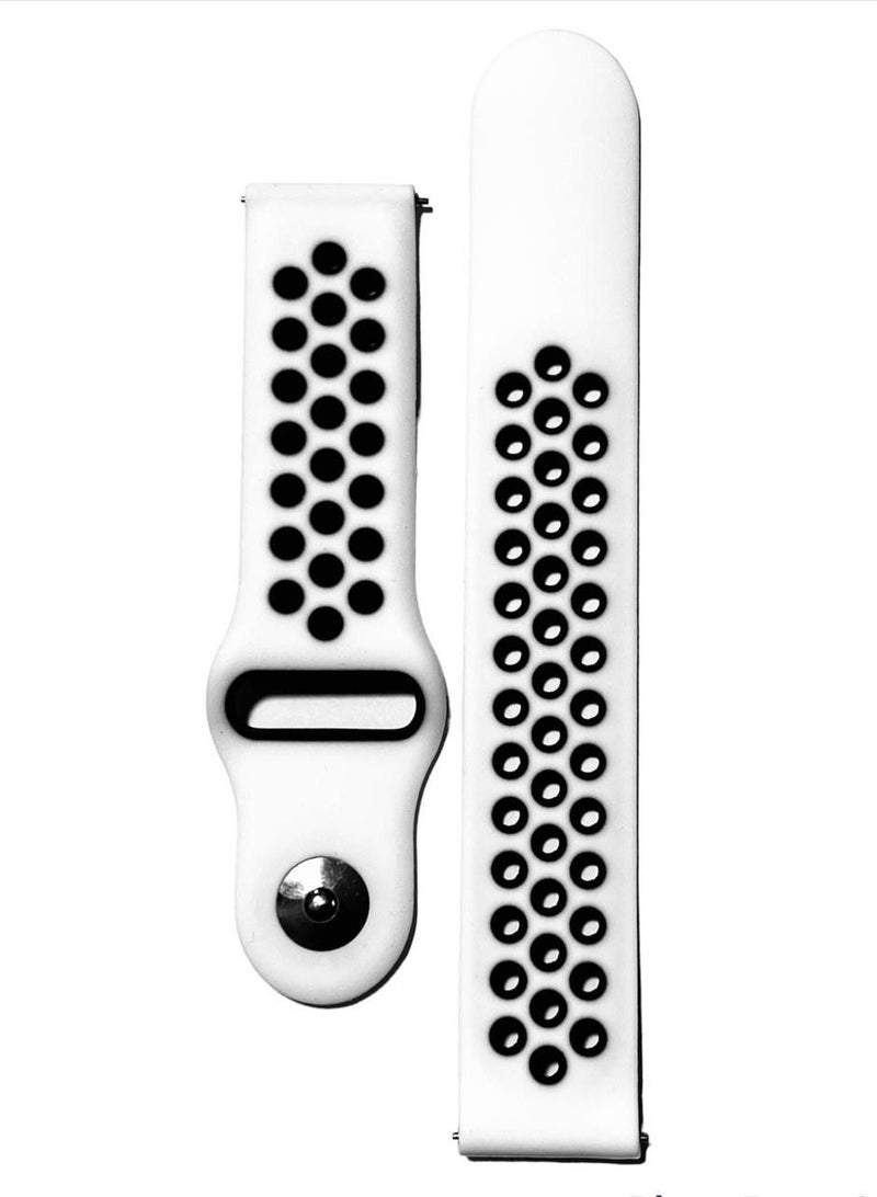 شريط ساعة سيليكون 20 مم لهاتف Xiaomi Amazfit BibS GTS GTS 2 GTS - أسود / أبيض - Image 2