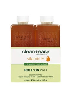 Clean + Easy Clean & Easy Vit E Roll-On Wax 6-pack Large Vitamin E, Net Wt. 16.8 oz  - Image 1
