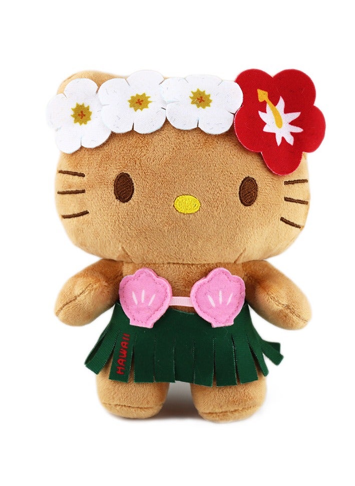 18cm Anime Sanrio Melody Kitty Kuromi mermaid Plush Dolls, Green Dress - Image 1