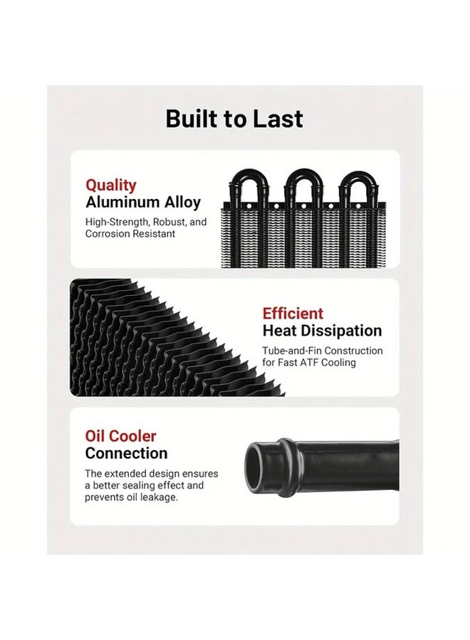 Transmission Oil Cooler 6 Pass Tube and Fin Kit Universal Black - Image 3