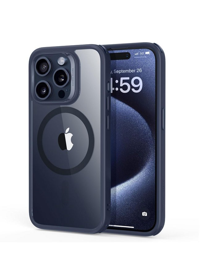 اي اس ار جراب ESR لهاتف iPhone 15 Pro Max، متوافق مع MagSafe، حماية من الدرجة العسكرية، ظهر مقاوم للاصفرار والخدش، جراب هاتف مغناطيسي لهاتف iPhone 15 Pro Max، سلسلة كلاسيكية، أزرق داكن شفاف  - Image 1