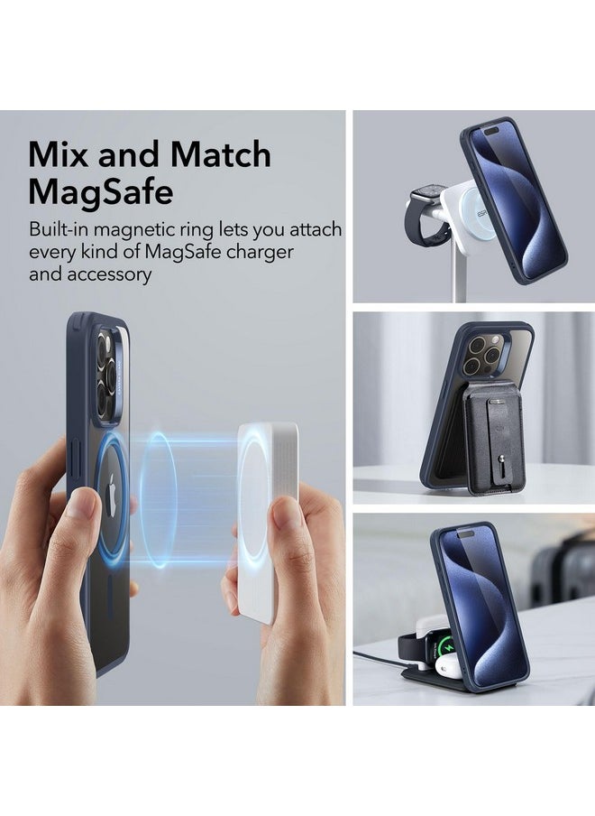 اي اس ار جراب ESR لهاتف iPhone 15 Pro Max، متوافق مع MagSafe، حماية من الدرجة العسكرية، ظهر مقاوم للاصفرار والخدش، جراب هاتف مغناطيسي لهاتف iPhone 15 Pro Max، سلسلة كلاسيكية، أزرق داكن شفاف  - Image 4