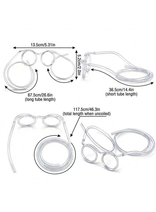 VOVOH Funny Gl Straw, Flexible Drinking Straw Novelty Eyeglass Frame Bar Accessories for Birthdays, Bridal Showers, Party Supplies, Favors, Game Ideas（crystal） - Image 2