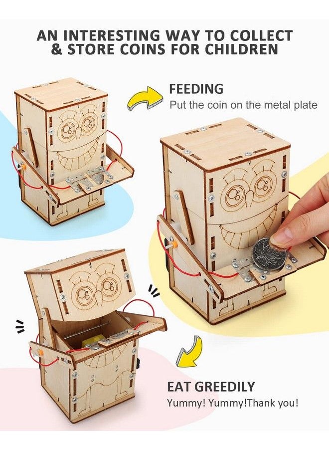 Poraxy - 4 Set Stem Kits Wooden Building Kits Stem Projects For Kids Ages 812 Music Boxrobot 3D Puzzle Science Experiment Educational Model Toy Gifts For Boys And Girls 8 9 10 11 12 Year Old - Image 1