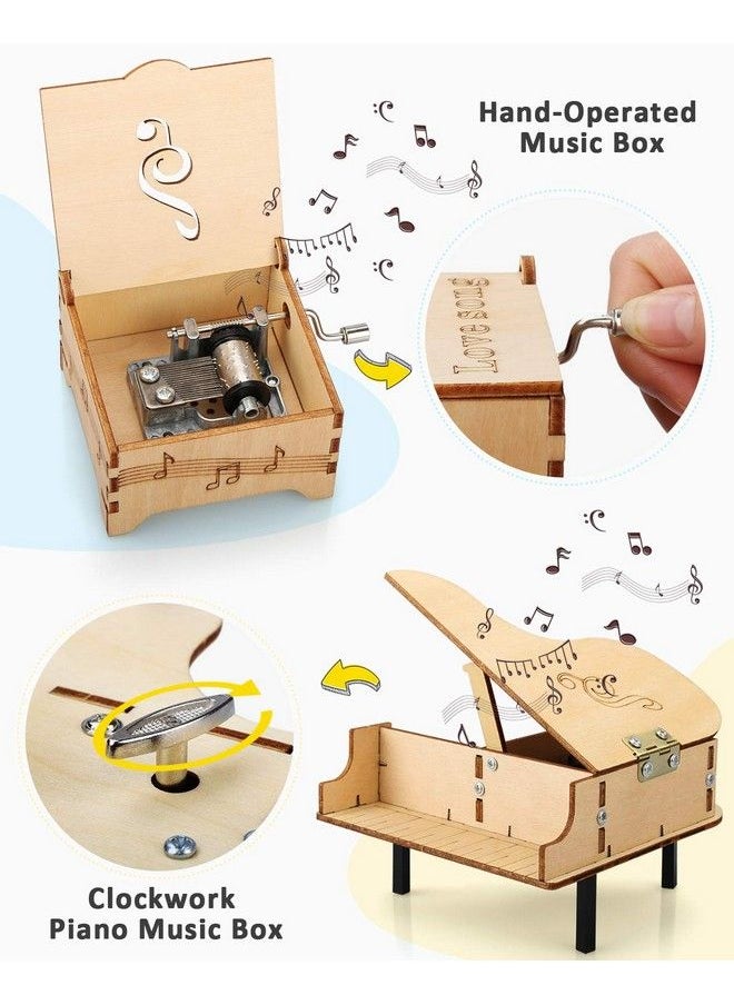 Poraxy - 4 Set Stem Kits Wooden Building Kits Stem Projects For Kids Ages 812 Music Boxrobot 3D Puzzle Science Experiment Educational Model Toy Gifts For Boys And Girls 8 9 10 11 12 Year Old - Image 1