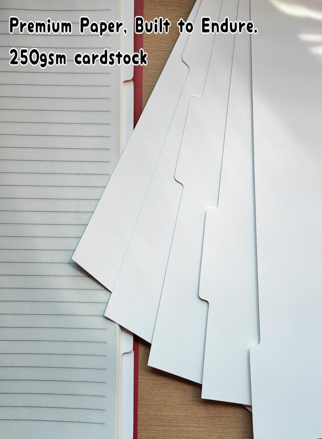 DY.2ten 6 Ring Binder Dividers with 5 Tabs, 2 Sets, A4 White Paper Binder Dividers, Notebook Binder Dividers for School Subject Binder Organizers - Image 3