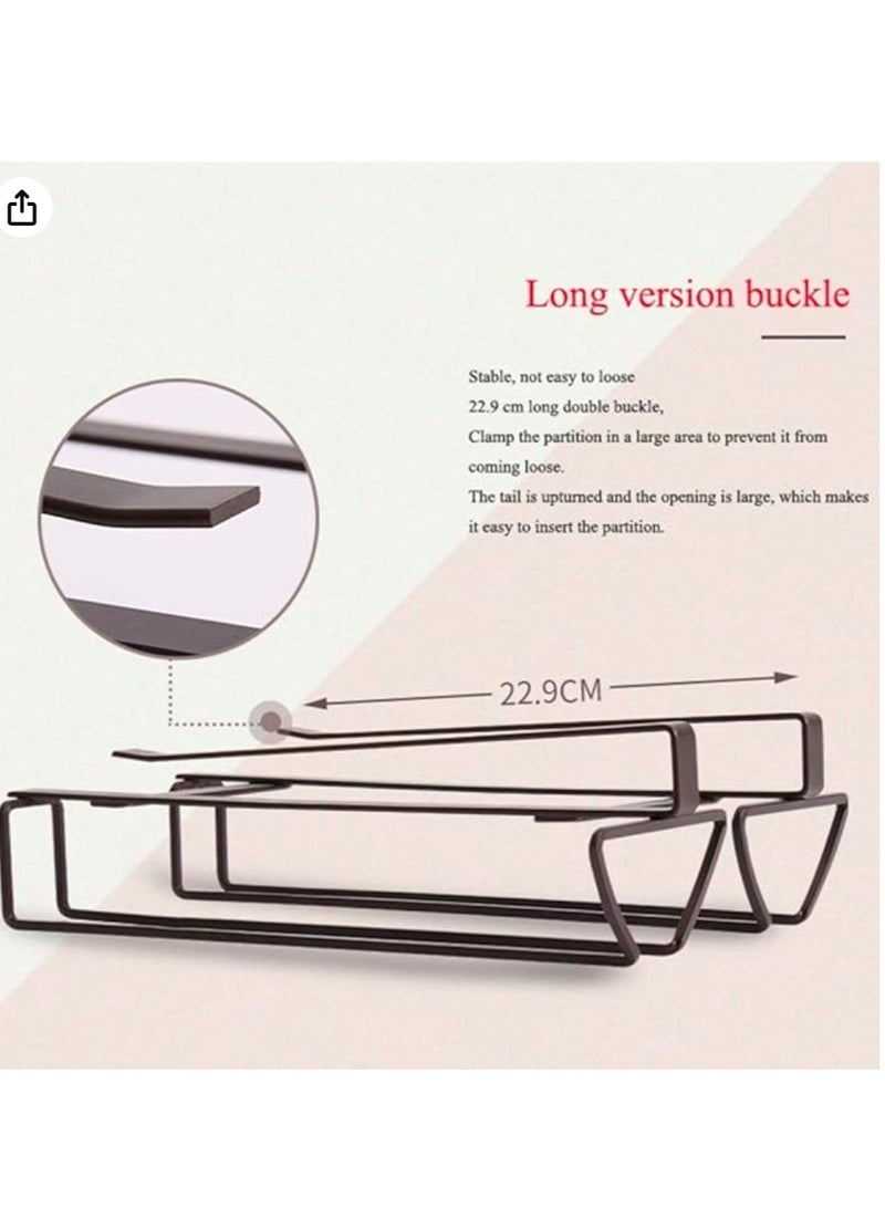 إيباسكت رف تعليق كؤوس العصائر تحت دولاب المطبخ لتخزين الكؤوس دون الحاجة لاحداث ثقوب، حامل ومنظم معدني لكاسات العصائر الزجاجية -  مزدوج(اسود) - Image 2