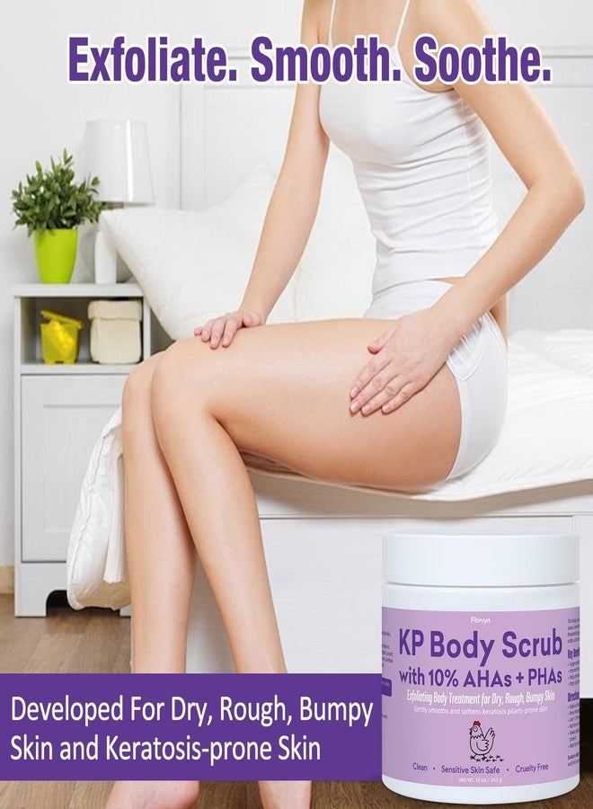 Florvyn KP Body Scrub for Keratosis Pilaris | 10% AHA + PHA | Smooth Rough, Dry, Bumpy Skin | Exfoliating Body Scrub with Glycolic & Lactic acids | Gentle, Clean Formula | Sensitive Skin Safe, 16 oz, 453g - Image 3