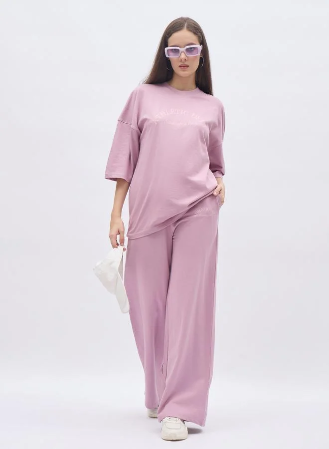 Styli Styli Dropped Shoulder Oversized T-Shirt and Joggers Co-Ords