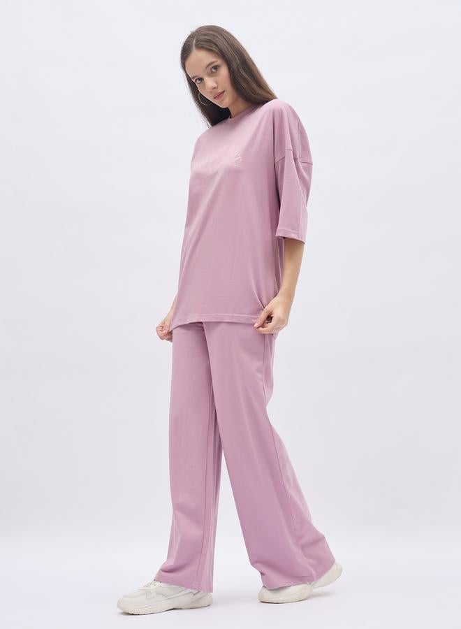 Styli Dropped Shoulder Oversized T-Shirt and Joggers Co-Ords - Image 3