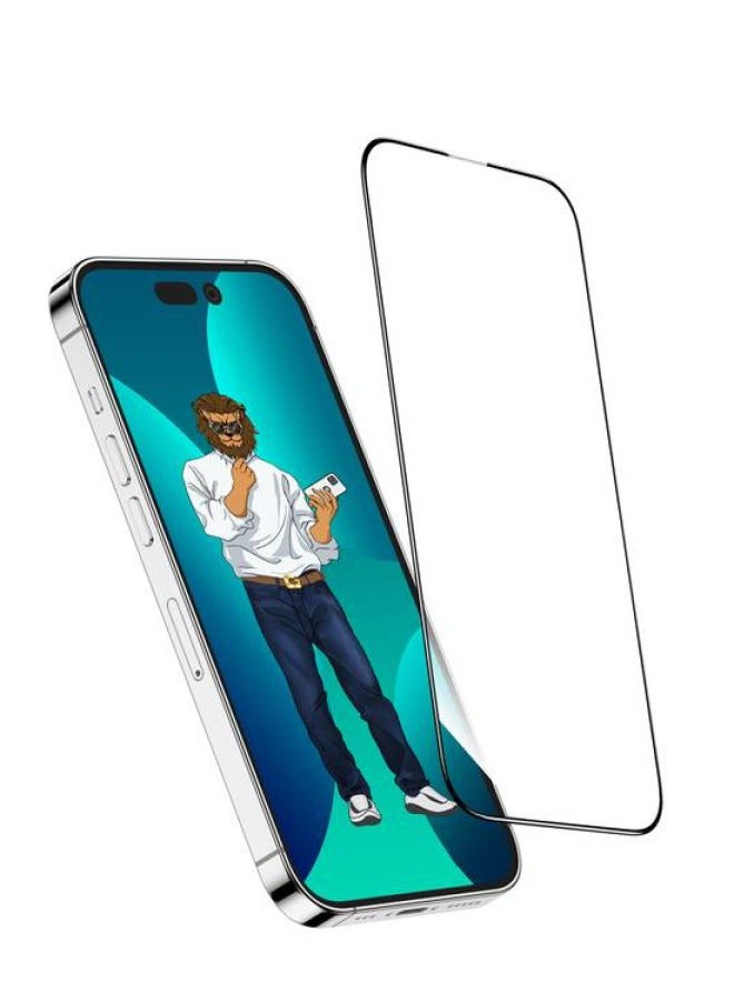 GREEN LION iPhone 13 Pro Max/14 Plus 6.7" Screen Protector 9H Steve Strong Full Glass / Bubble Free / Highly Responsive / Anti Fingerprint / Grease Resistance / Anti Scratch / Crystal Clear - Black Edge/Clear - Image 1