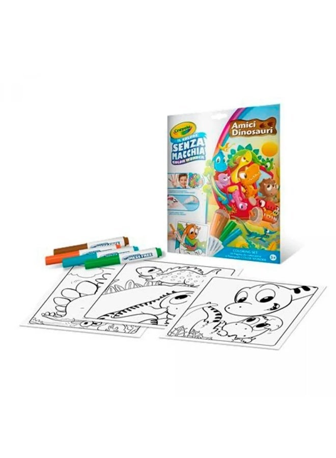 Crayola - Color Wonder Dinosaur Coloring Set | Mess-Free Coloring for Kids - 18 Fun-Filled Coloring Pages | Foldalope Packaging for Easy Storage - Ideal Travel-Friendly Activity | Perfect Gift for Boys and Girls Ages 3+ - Image 1