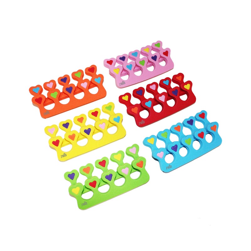 Premium Colorful Heart Toe Separators Cute Design for Kids Super Soft Durable 24 Pieces ZMOI