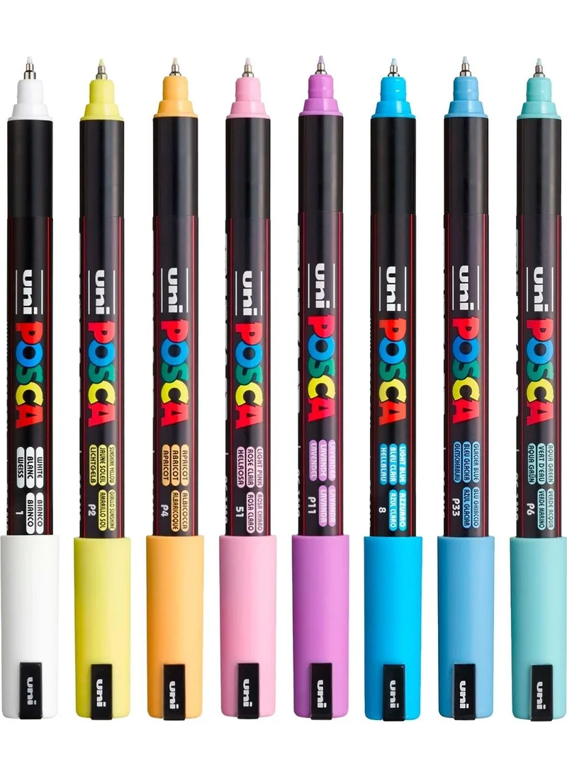 Kaptan Junior Uni Posca Marker Pen 1mr Set of 8 Soft Colors