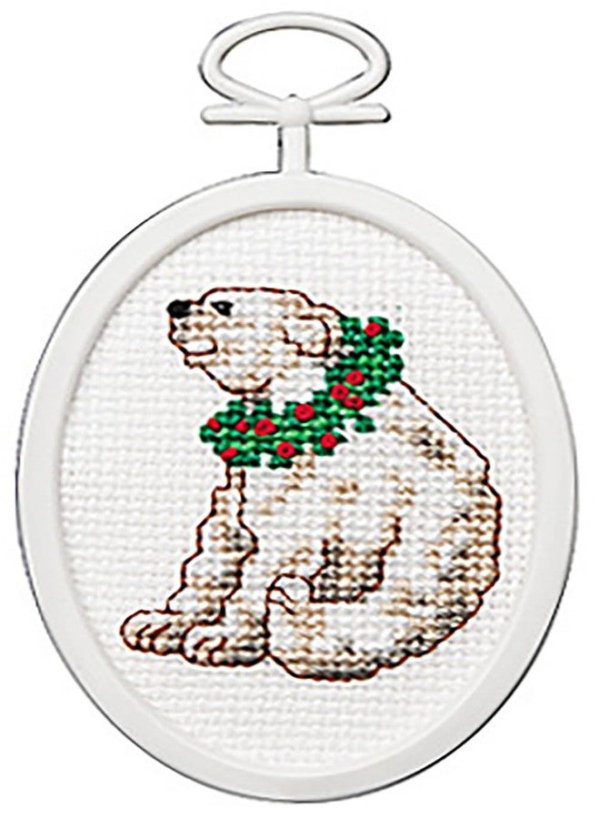 Janlynn Polar Bear Mini Counted Cross Stitch Kit with Frame - Image 1