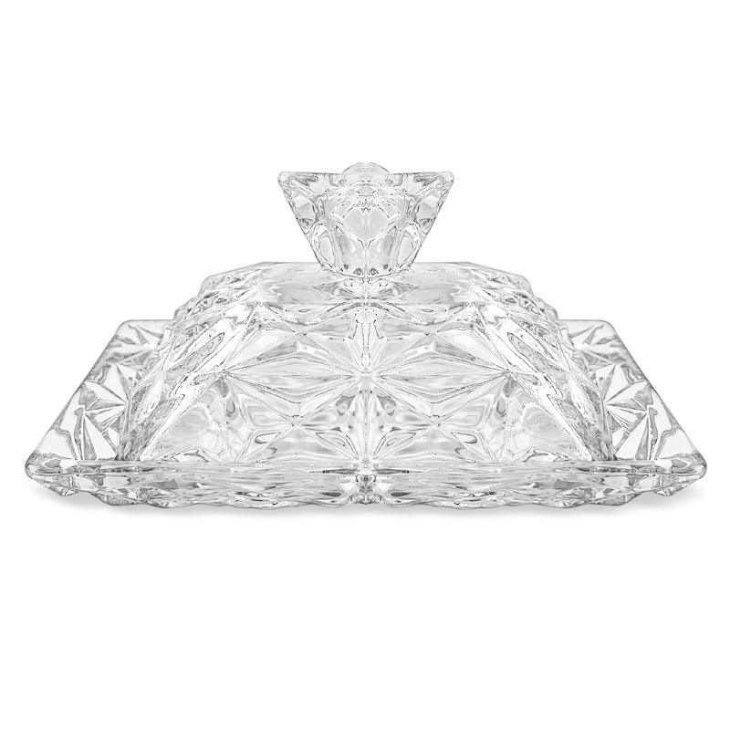 YOLCAR Butter Keeper Crock with Lid, Glass Butter Dish for Dust-proof and Freshness Preservation, Suitable for Home Kitchens and Restaurants, Transparent, Easy to Clean - Image 1