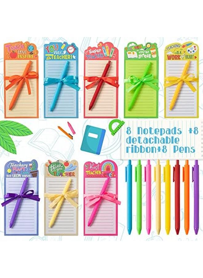 ANGOLIO 8 Sets Funny Teacher Notepads With Pen Teacher Appreciation Gifts Colored Shopping List To Do Notes For School Office Teacher'S Day Birthday Present - Image 3