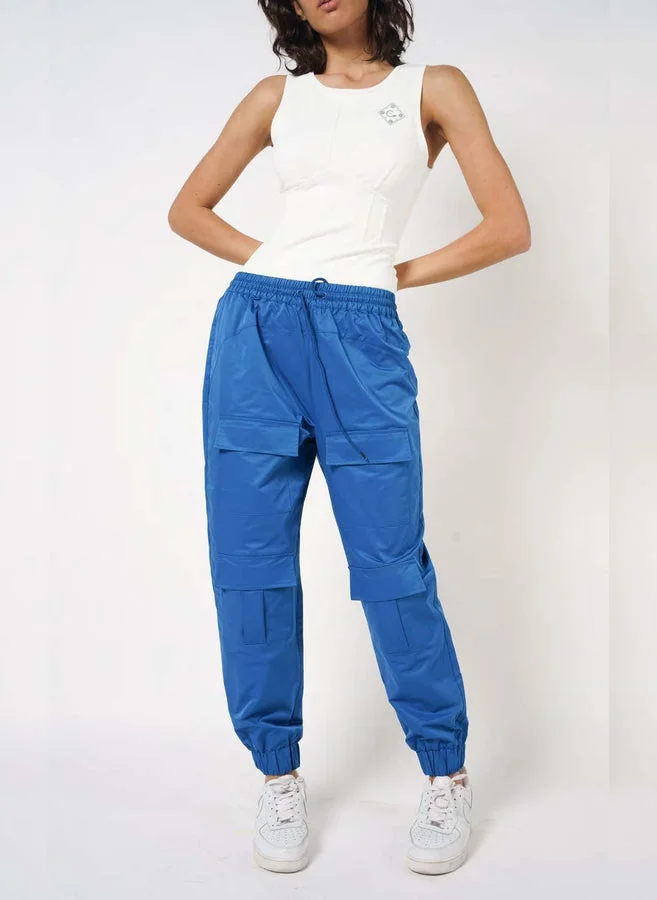 House Of Cenmar Blue Cargo-Pockets Pants