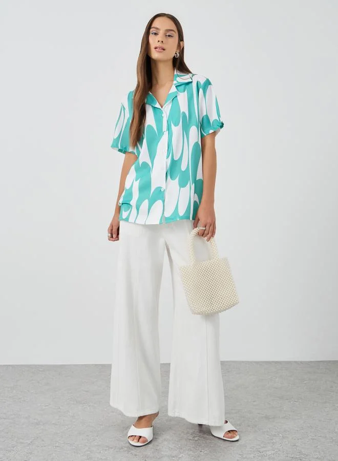 Take Two Take Two Printed Short Sleeve Regular Fit Shirt