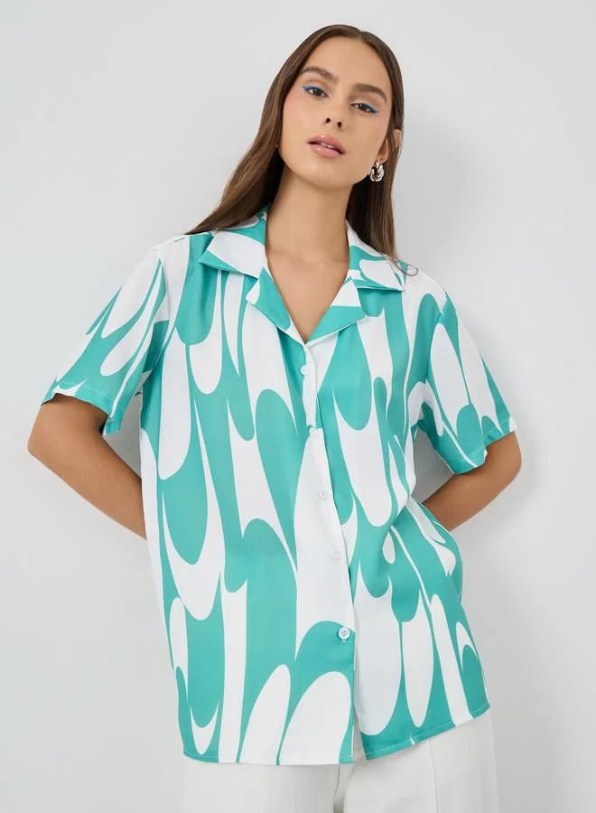 Take Two Take Two Printed Short Sleeve Regular Fit Shirt