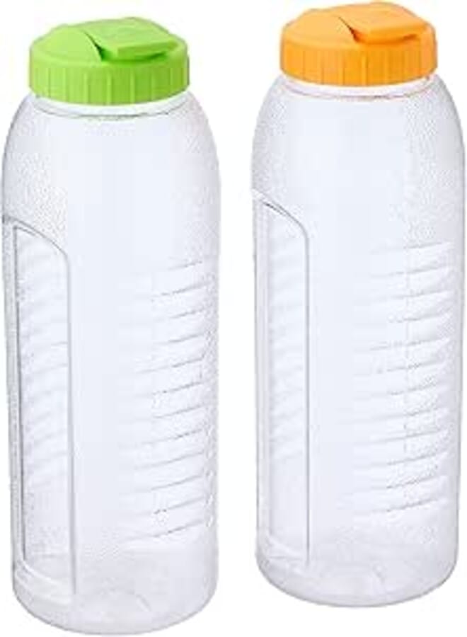 Lamsa Plastic Water and Juice Bottle Set 1.5 Liters, Made in Egypt Multi Color