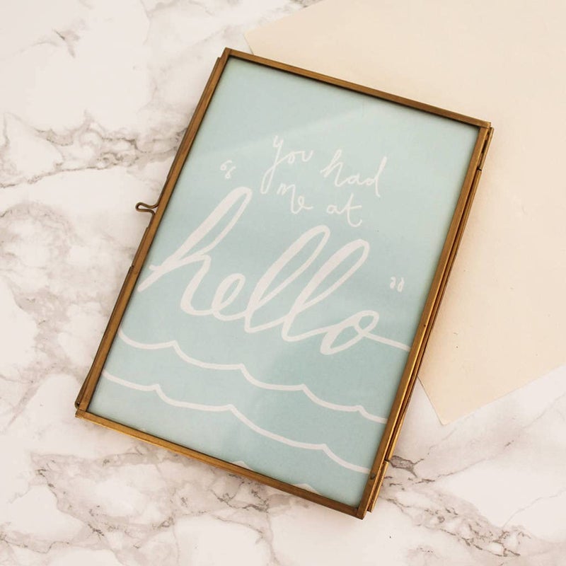 ARTINCO ARTINCO Art India Collections Table Top Glass Brass Photo Frame for Table Decoration Desk 8x10  - Image 5