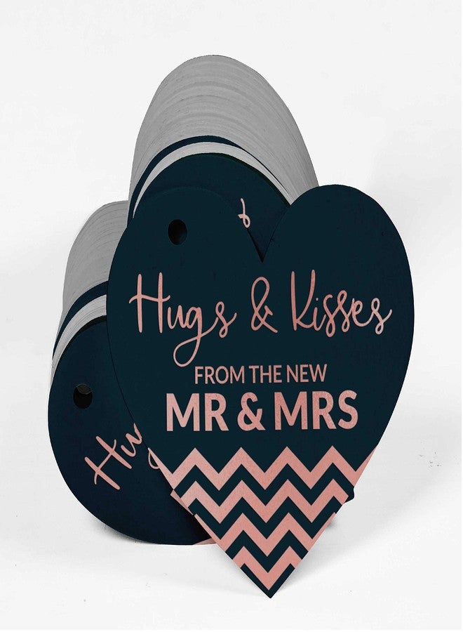 Inkdotpot Rose Gold Foil Hugs & Kisses from The Wedding Tag Favor Hang Paper Tag 50 Pieces - Image 3