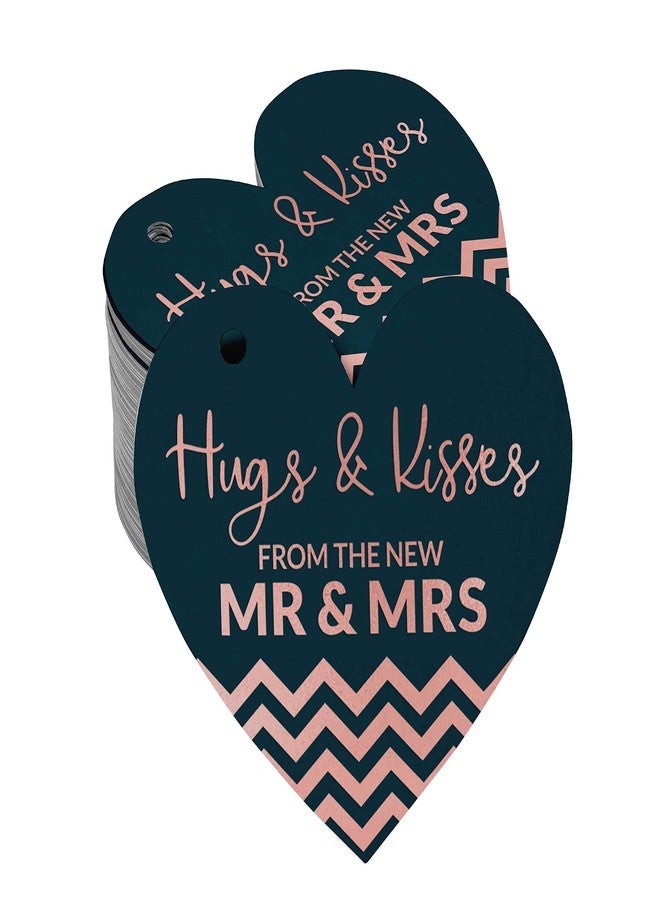 Inkdotpot Rose Gold Foil Hugs & Kisses from The Wedding Tag Favor Hang Paper Tag 50 Pieces - Image 1