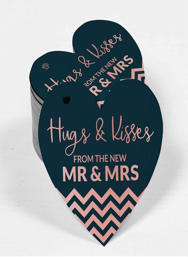 Inkdotpot Rose Gold Foil Hugs & Kisses from The Wedding Tag Favor Hang Paper Tag 50 Pieces - Image 2