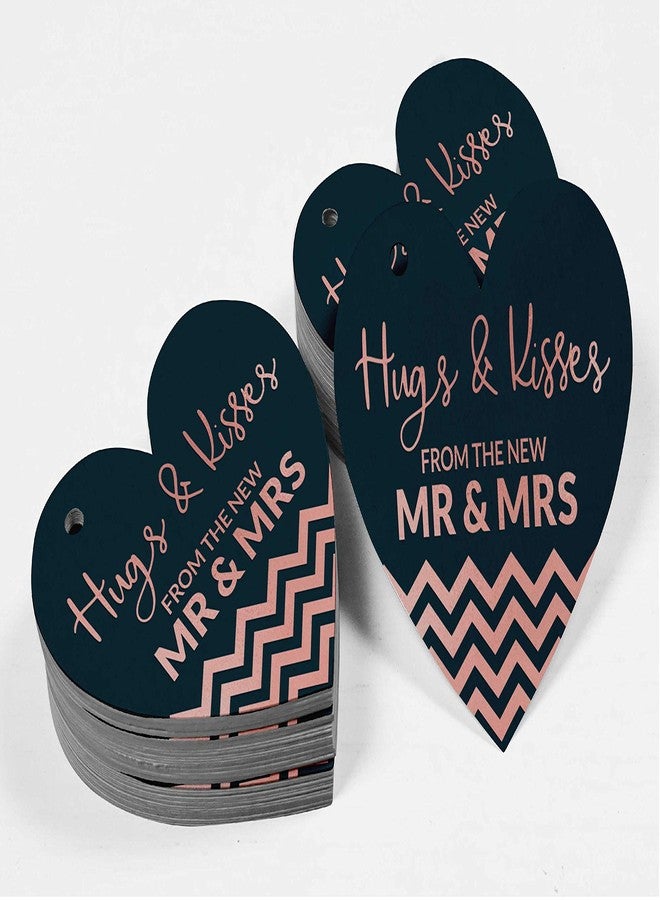 Inkdotpot Rose Gold Foil Hugs & Kisses from The Wedding Tag Favor Hang Paper Tag 50 Pieces - Image 4