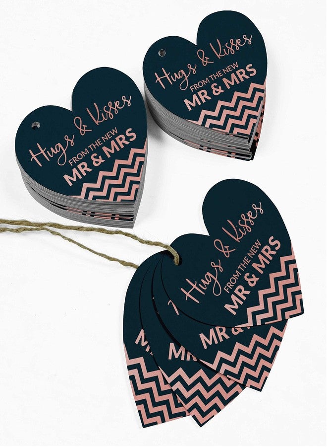 Inkdotpot Rose Gold Foil Hugs & Kisses from The Wedding Tag Favor Hang Paper Tag 50 Pieces - Image 5
