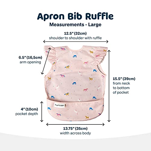 Tiny Twinkle Short Sleeve Apron Baby & Toddler Bib for Girls – Waterproof, Mess-Proof Bibs for Eating & Feeding, Machine Washable,Perfect Holiday Gift (Unicorn Confetti, 6–24M) - Image 5