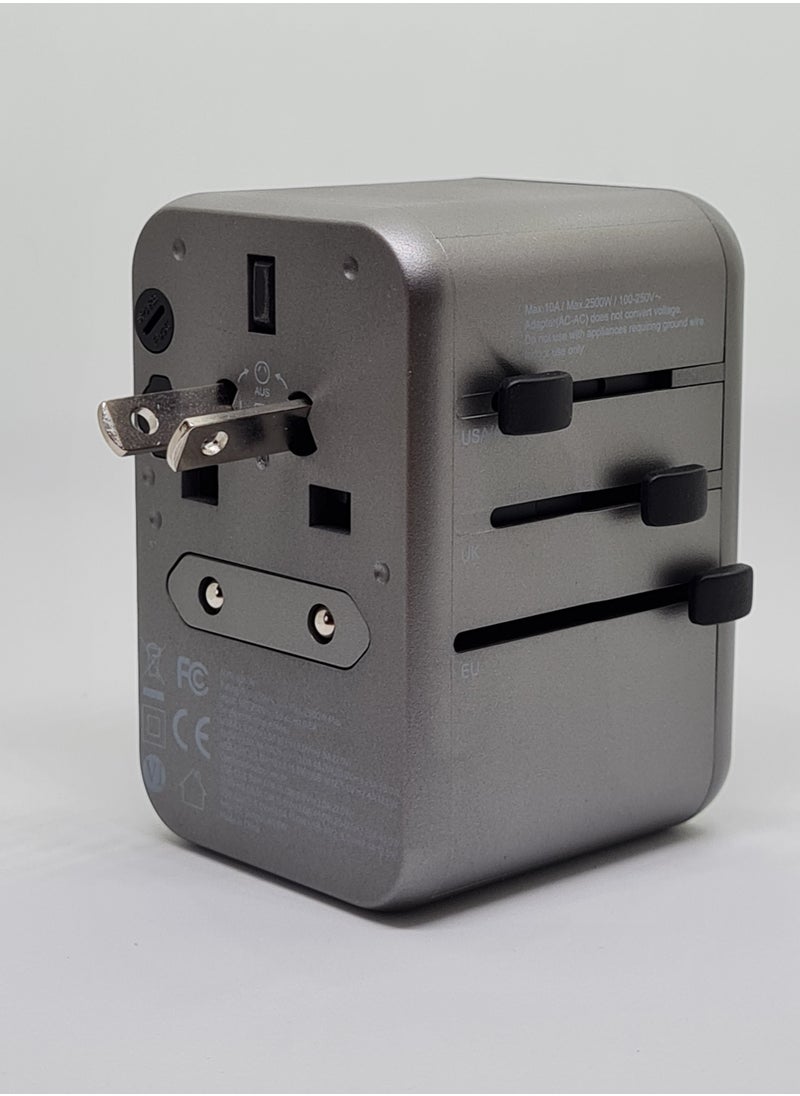 Hezire Hadapt world PD65W Travel Adapter Gunmetal  - Image 2