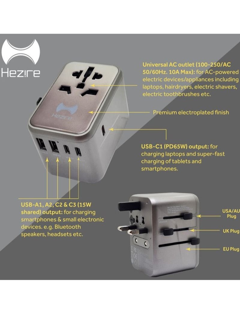 Hezire Hadapt world PD65W Travel Adapter Gunmetal  - Image 4