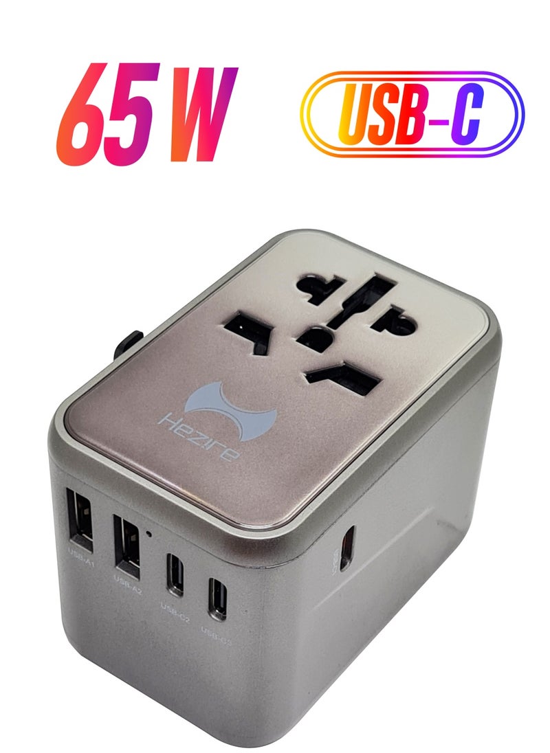 Hezire Hadapt world PD65W Travel Adapter Gunmetal  - Image 1